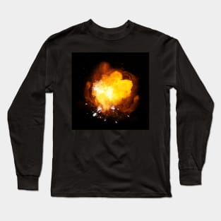 Realistic fiery bomb explosion with sparks and smoke Long Sleeve T-Shirt